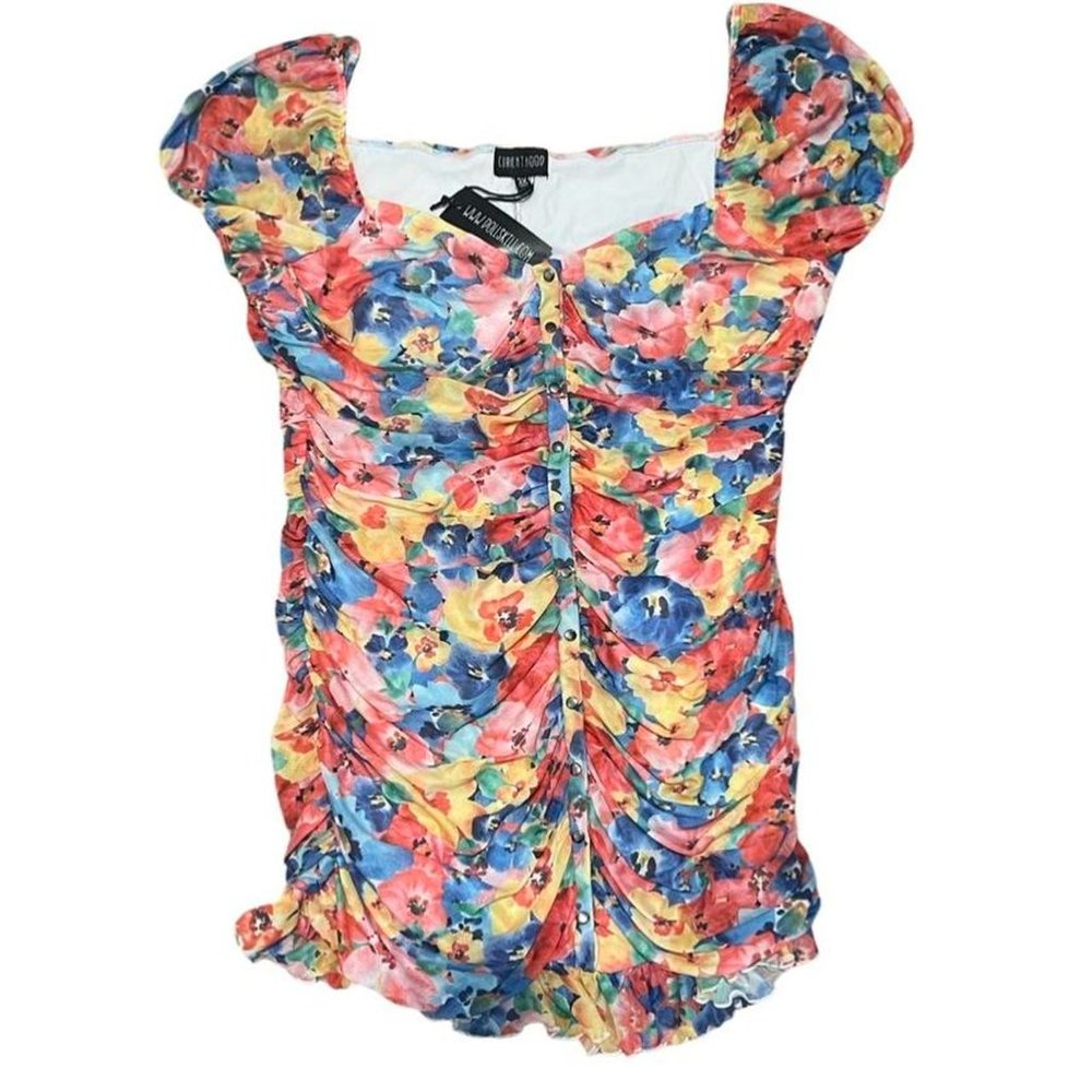 current mood floral mesh dress